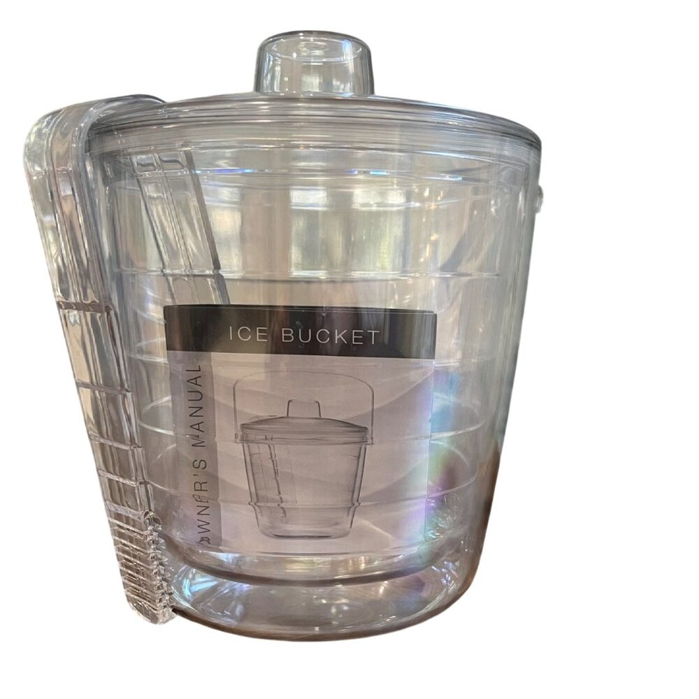 Tervis Tumbler Insulated Ice Bucket with Handle, Lid and Tongs 87 oz. Clear‎